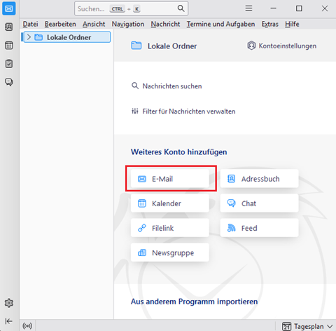 Thunderbird E-Mailkonto einrichten