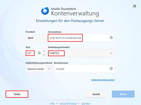 Thunderbird E-Mailkonto einrichten
