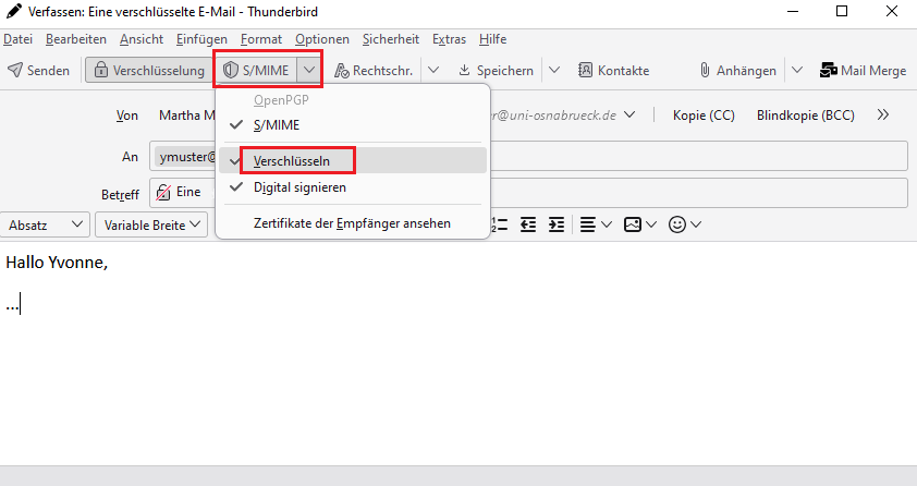 Thunderbird E-Mail Verschlüsseln