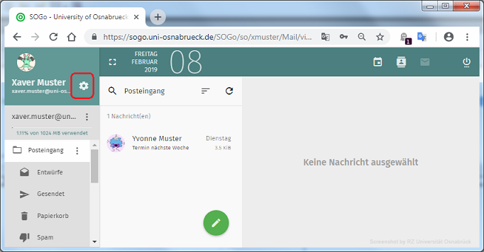 SOGo-Webmail - E-Mails als Anhang weiterleiten