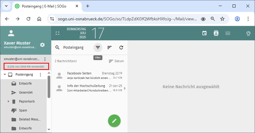 SOGo Webmail Filterregeln