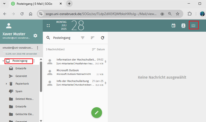 SOGo Webmail E-Mail verfassen