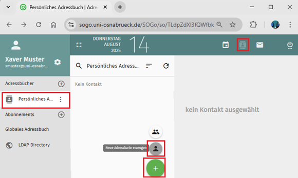 Groupware SOGo - Adressbuch Modul