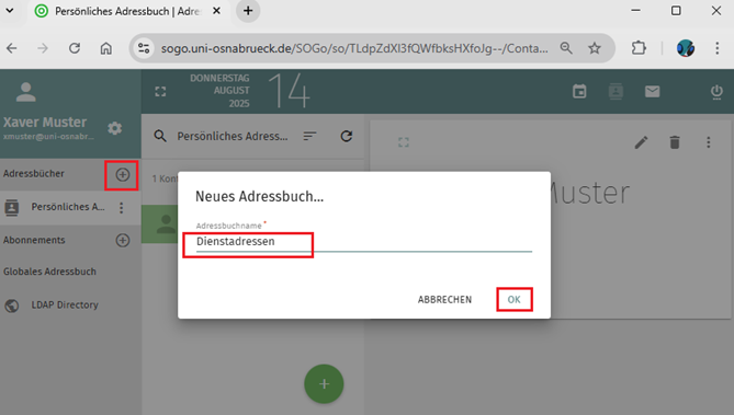 Groupware SOGo - Adressbuch Modul