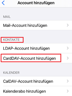 IPhone - SOGo-Adressbuch synchronisieren