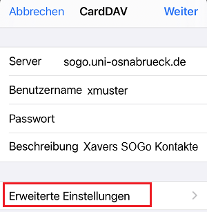 IPhone - SOGo-Adressbuch synchronisieren