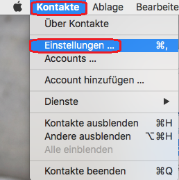 MacOS - SOGo-Adressbuch synchronisieren