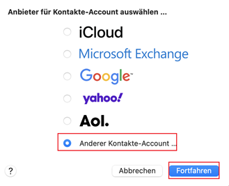 MacOS - SOGo-Adressbuch synchronisieren