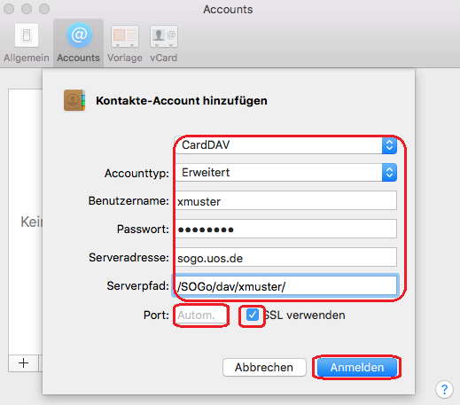 MacOS - SOGo-Adressbuch synchronisieren