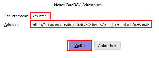 Mozilla Thunderbird - SOGo-Adressbuch synchronisieren