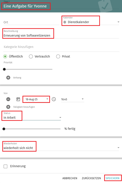Groupware SOGo - Aufgaben Modul