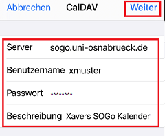 IPhone- SOGo-Kalender synchronisieren