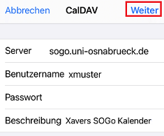 IPhone- SOGo-Kalender synchronisieren