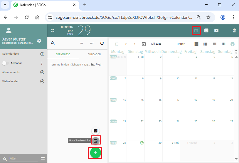 Groupware SOGo - Kalender Modul
