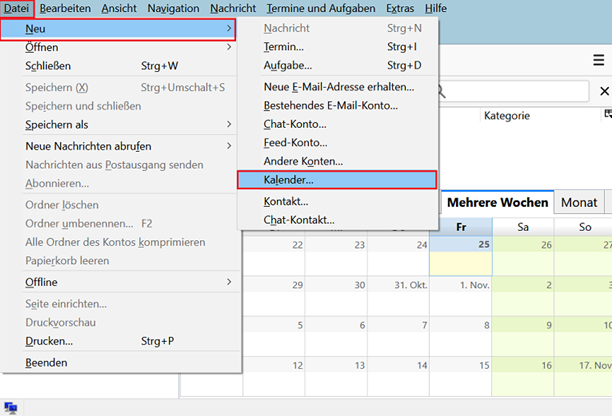 SOGo-Kalender mit Mozilla Thunderbird synchronisieren