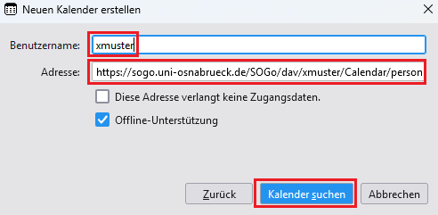 SOGo-Kalender mit Mozilla Thunderbird synchronisieren