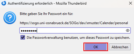 SOGo-Kalender mit Mozilla Thunderbird synchronisieren
