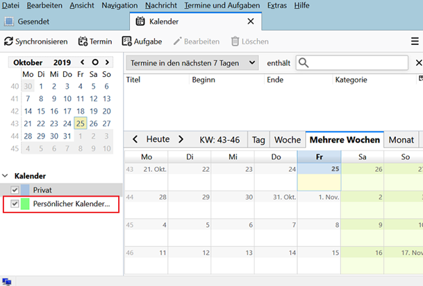 SOGo-Kalender mit Mozilla Thunderbird synchronisieren