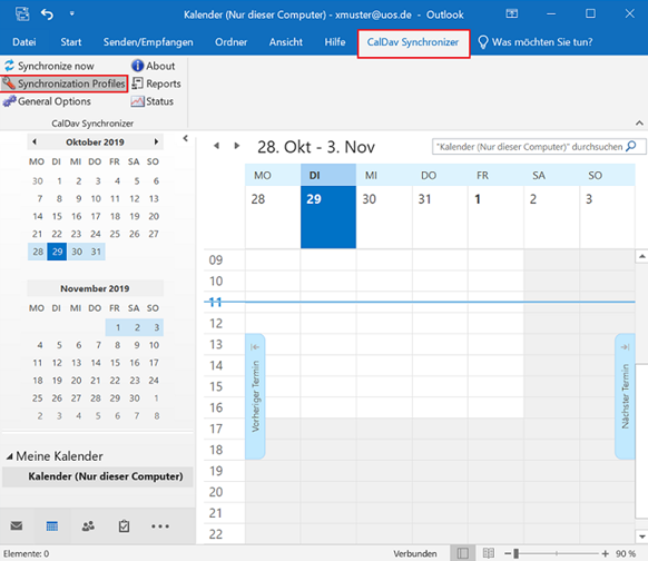 SOGo-Kalender mit Outlook synchronisieren