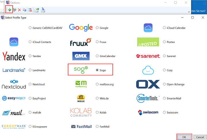 SOGo-Kalender mit Outlook synchronisieren