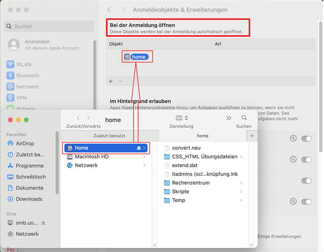 MacOS- Heimatverzeichnis via SMB anbinden