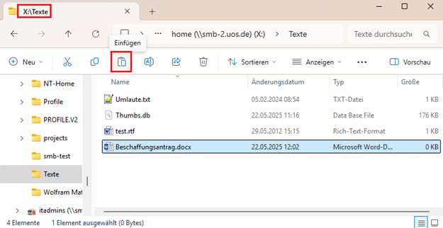 Windows - Wiederherstellung von gelöschten oder beschädigten Dateien aus dem Heimatverzeichnis