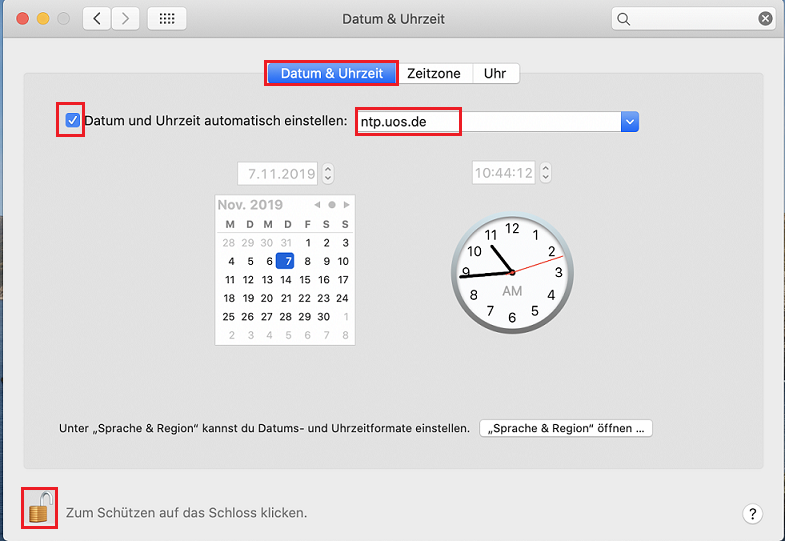 macOS - Zeitserver nutzen