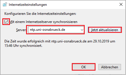 Windows- Zeitserver nutzen