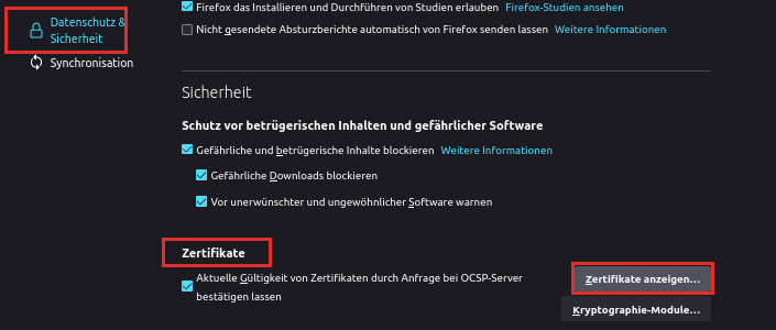 Zertifikatsimport für sichere Browserkommunikation (Bsp: Autorisierter Zugriff auf die SAP WebGUI)