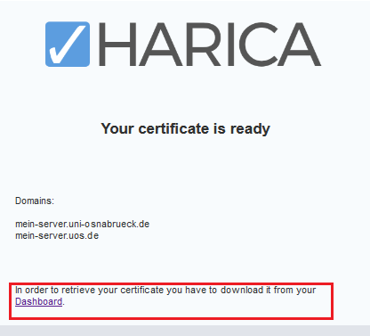 Serverzertifikat (SSL-Zertifikat) beantragen